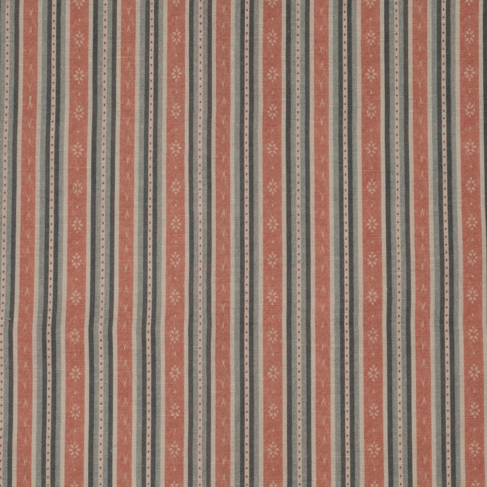 Landhaus Fabric - Soft Red and Loden Blue