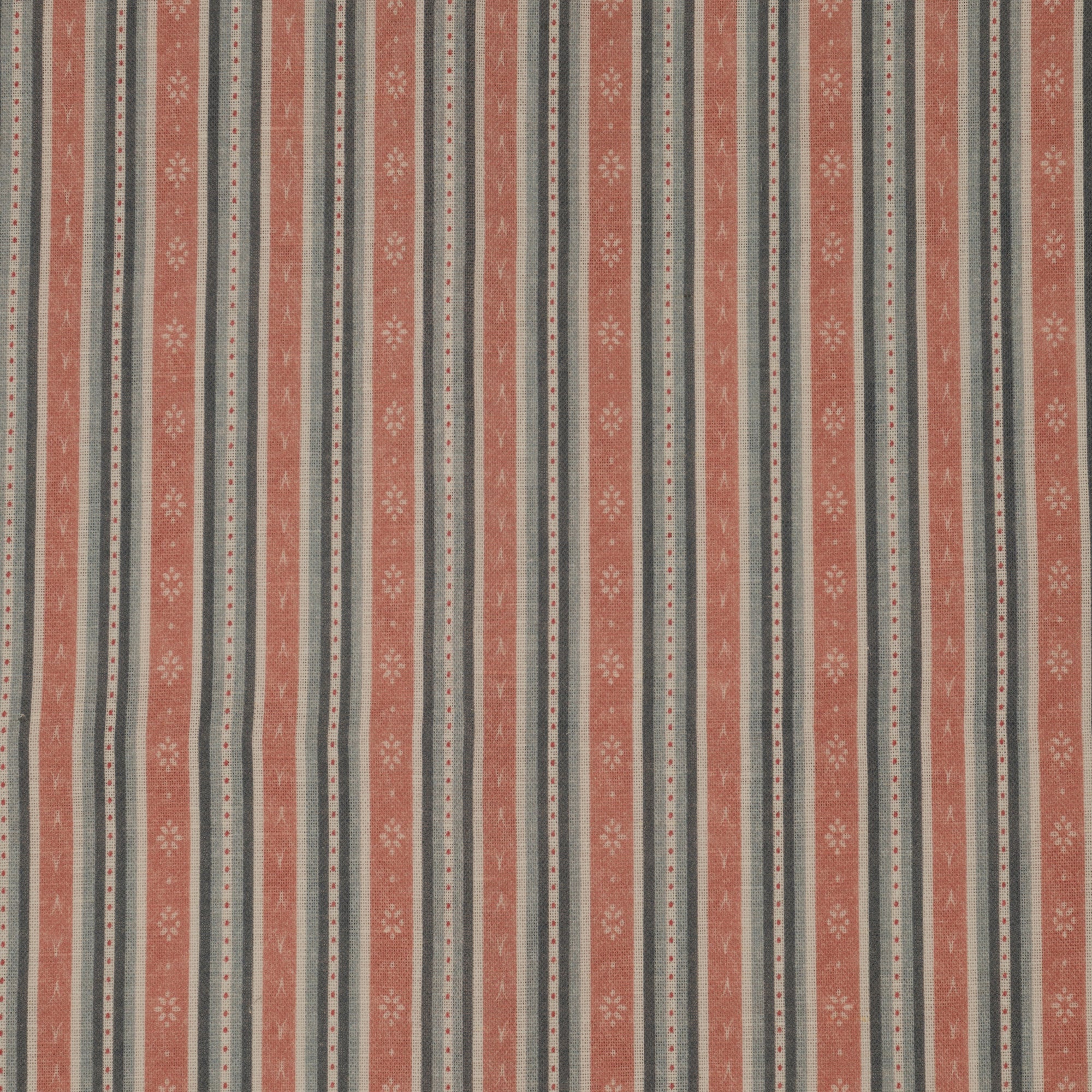 Landhaus Fabric - Soft Red and Loden Blue