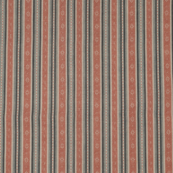 Landhaus Fabric - Soft Red and Loden Blue