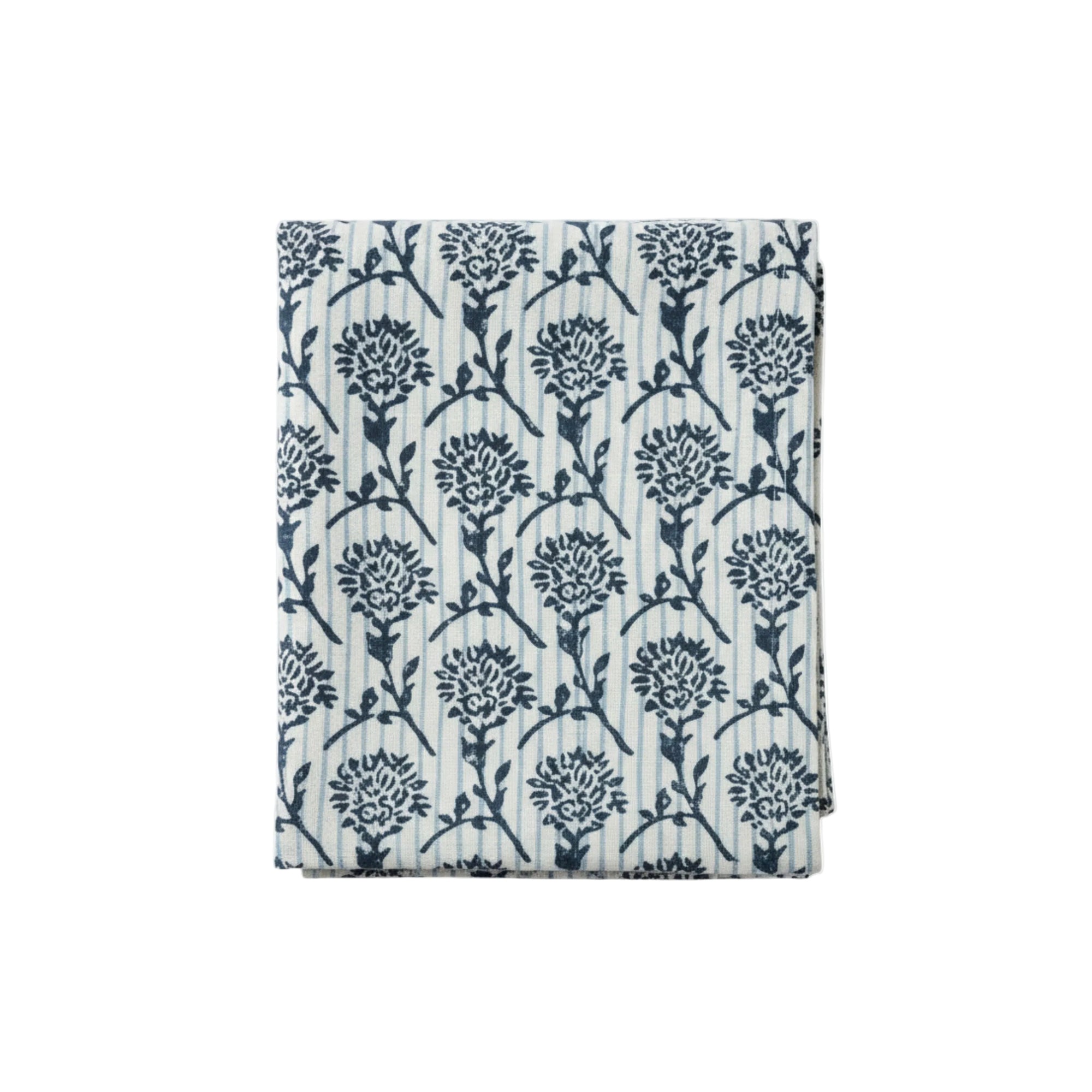 Nikhar Linen Hand-Printed Runner - Azure Blue