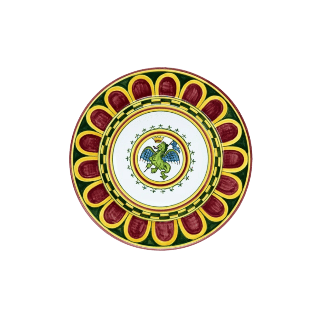 Drago Green With Red Pattern Imperial Plate Set