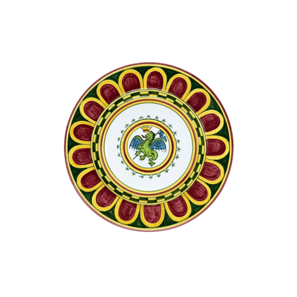 Drago Green With Red Pattern Imperial Plate Set