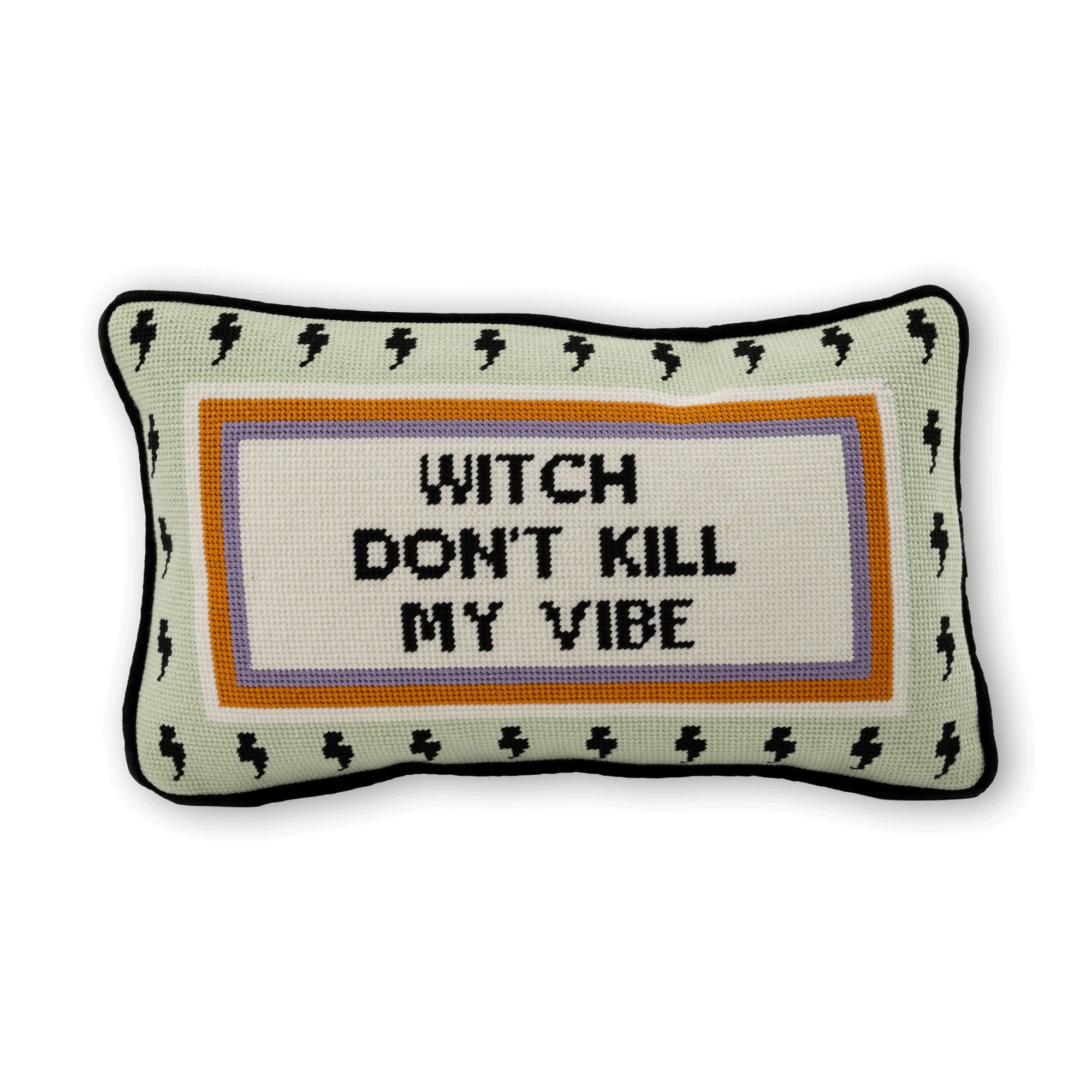 Witch Don't Kill My Vibe Needlepoint Pillow