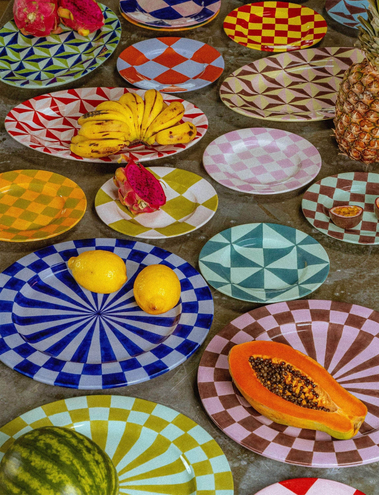 Starry Eye Platter, Purple & Green