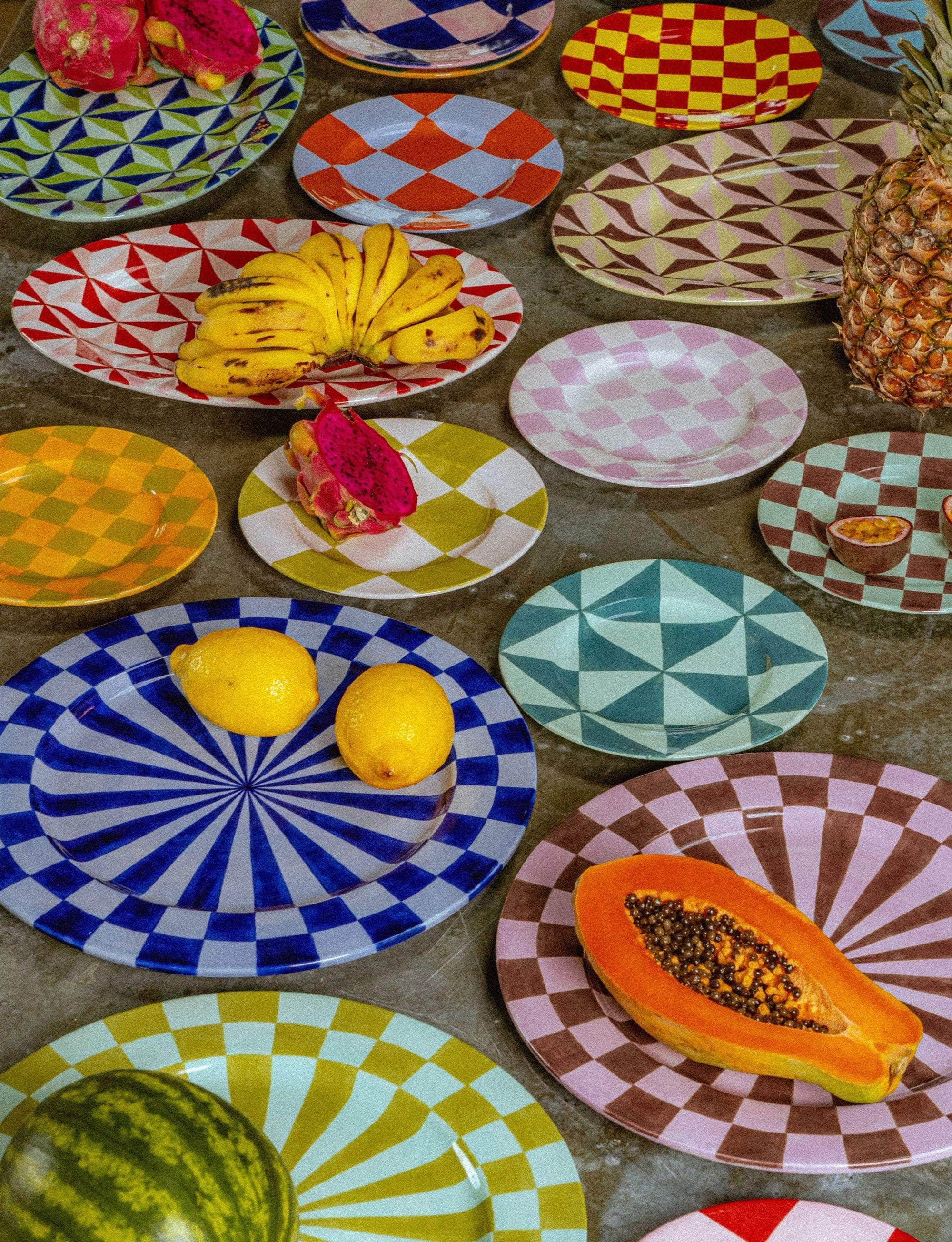 Starry Eye Platter, Purple & Green