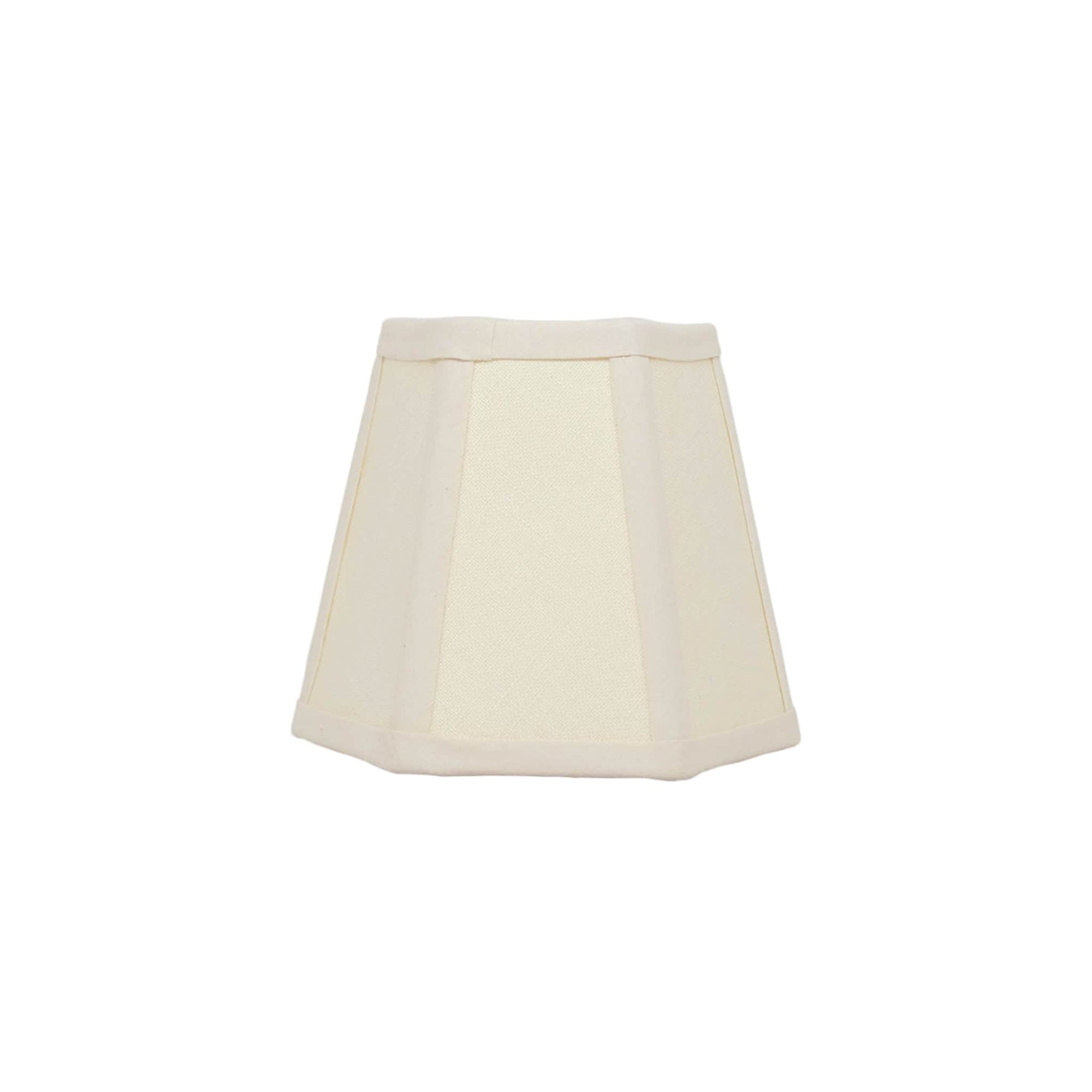 Hexagon Linen Lampshade, Cream Trim - Candle Shade