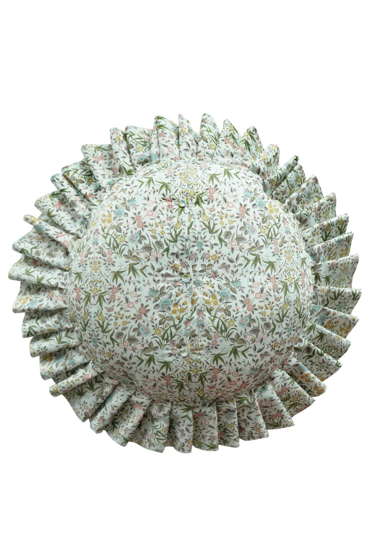 Round Pleat Cushion made with Liberty Fabric TAPESTRY