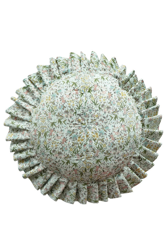 Round Pleat Cushion made with Liberty Fabric TAPESTRY