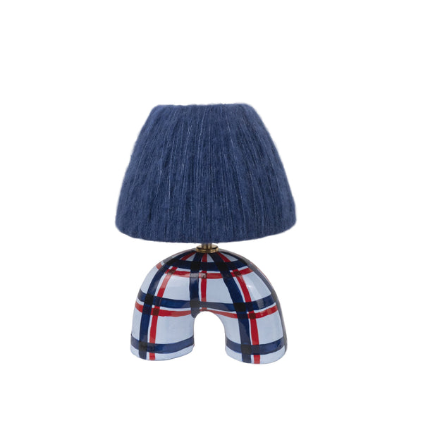'Me' Table Lamp - Blue Gingham