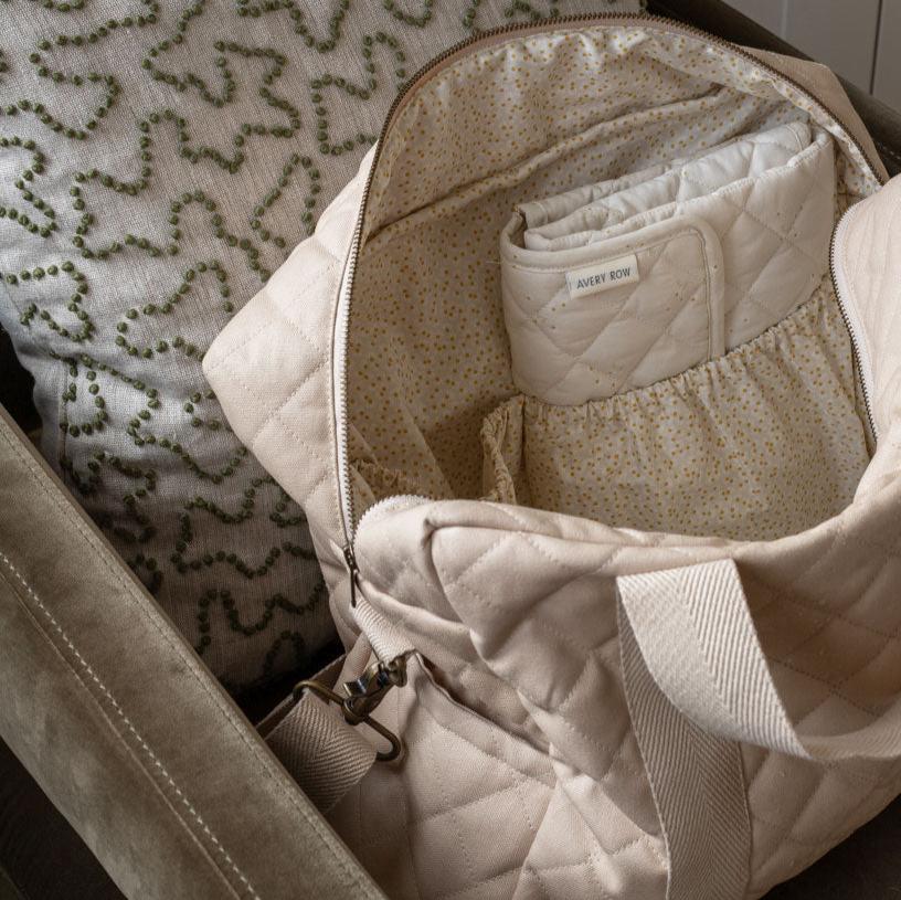 Baby Changing Bag - Natural (With Pram Clips)