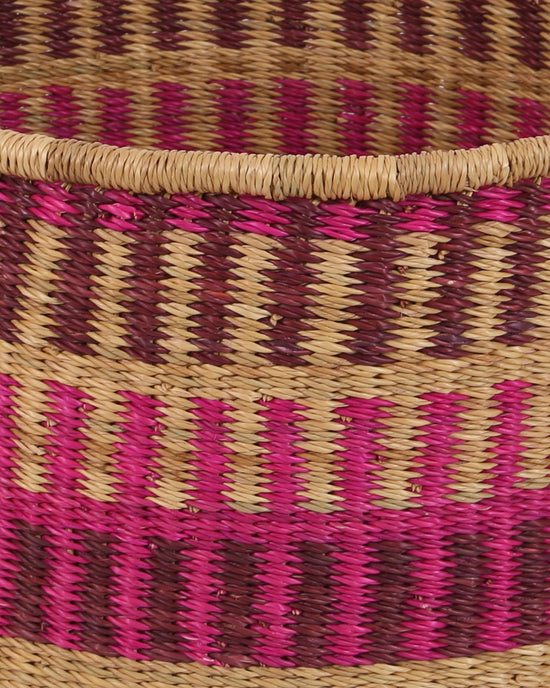 OBINA: Small Pink, Purple Floor Storage Basket With Handles
