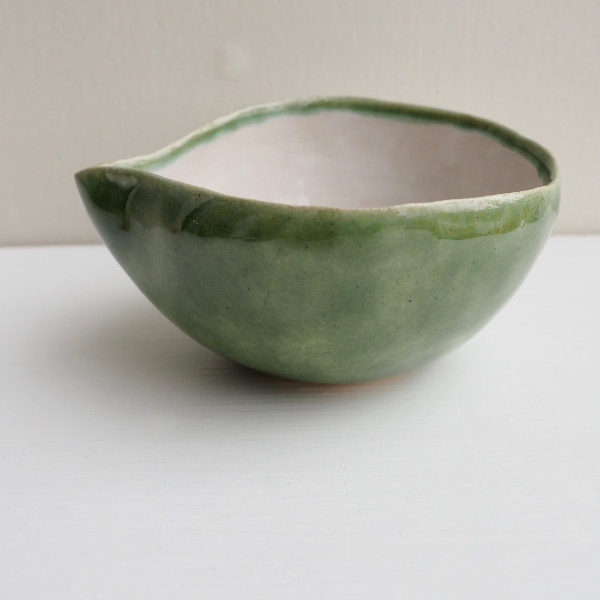 Handmade Green Ceramic Matcha Mixing Jug / Bowl