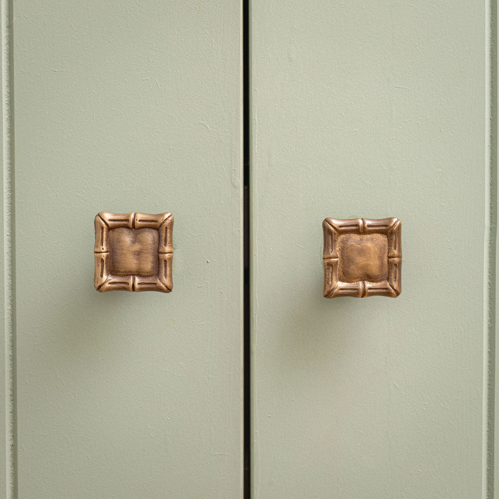 Linley Square Knob, Aged Brass