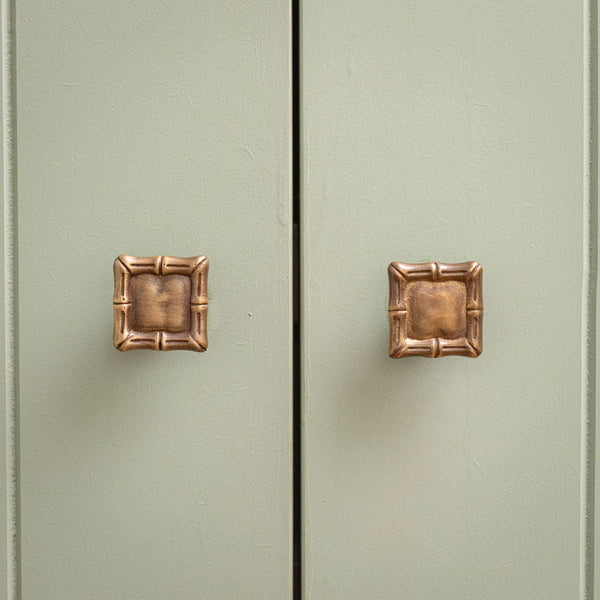 Linley Square Knob, Aged Brass