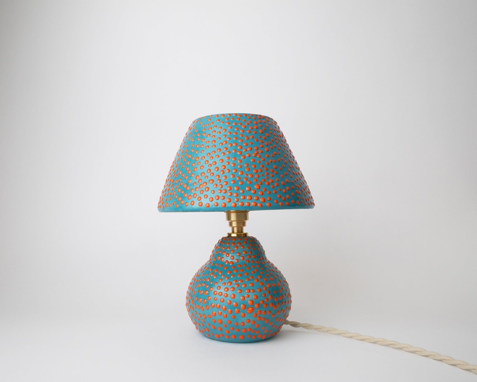 'Dots' Table Lamp - Turquoise & Orange
