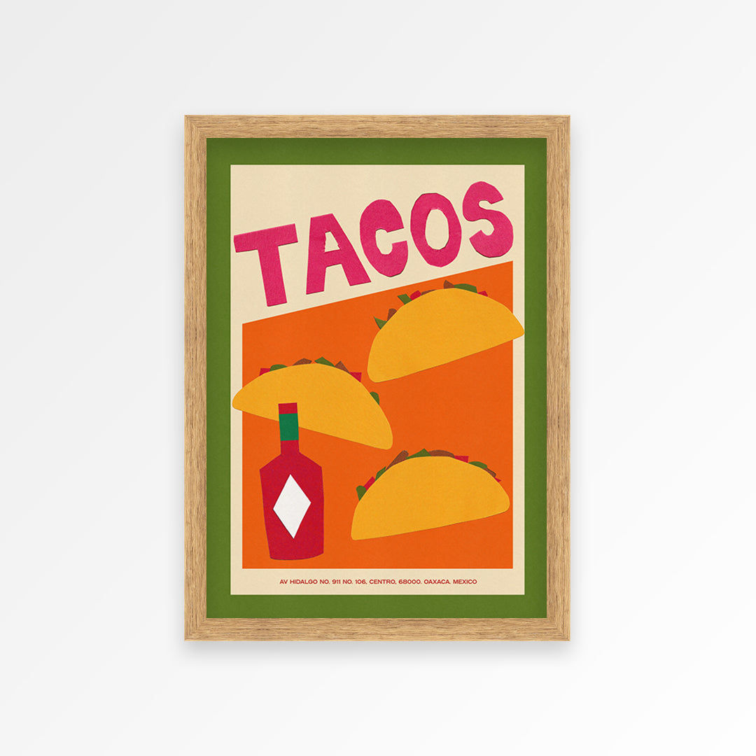 Tacos Hand Collaged Print