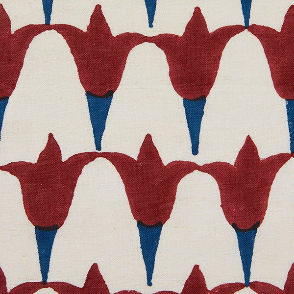 Tulip Block Printed Fabric Linen/Cotton Iron/Indigo Sample