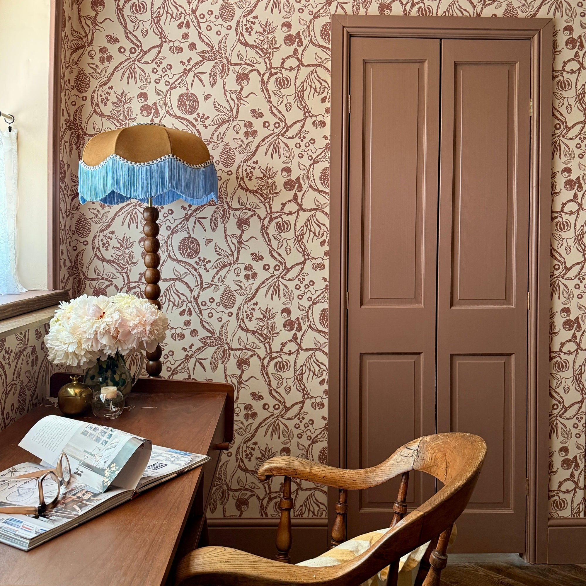 The Stella Brown Fringed Lampshade