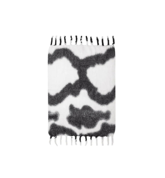 Viso Mohair Blanket Black and White Pattern