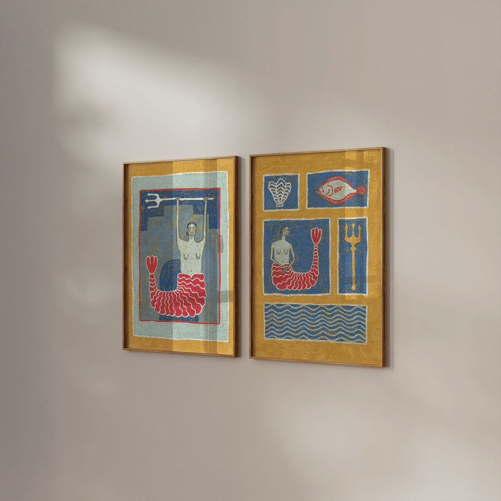 Mythical Mosaic I - Mermaid Wall Art Print