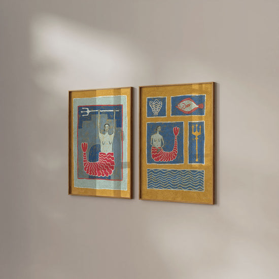 Mythical Mosaic I - Mermaid Wall Art Print