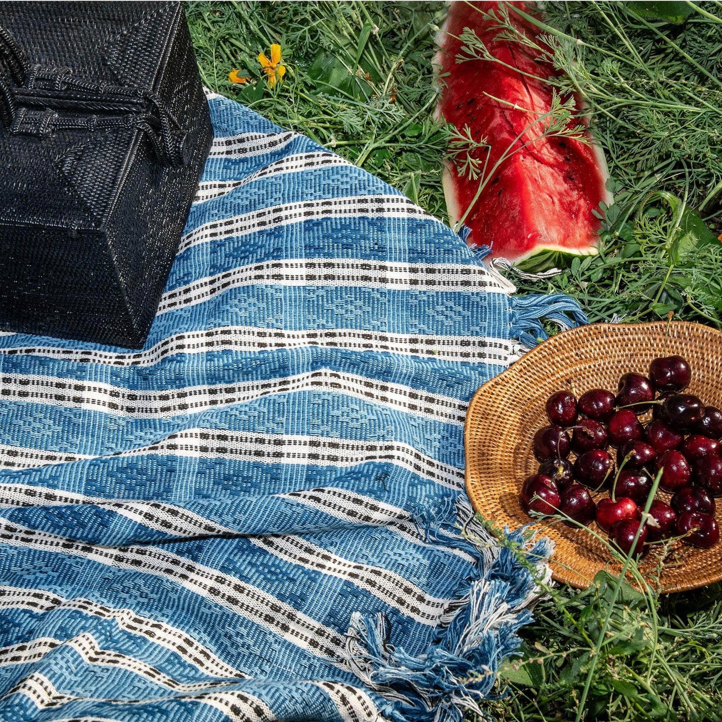 Wavy Handwoven Basket Bowl