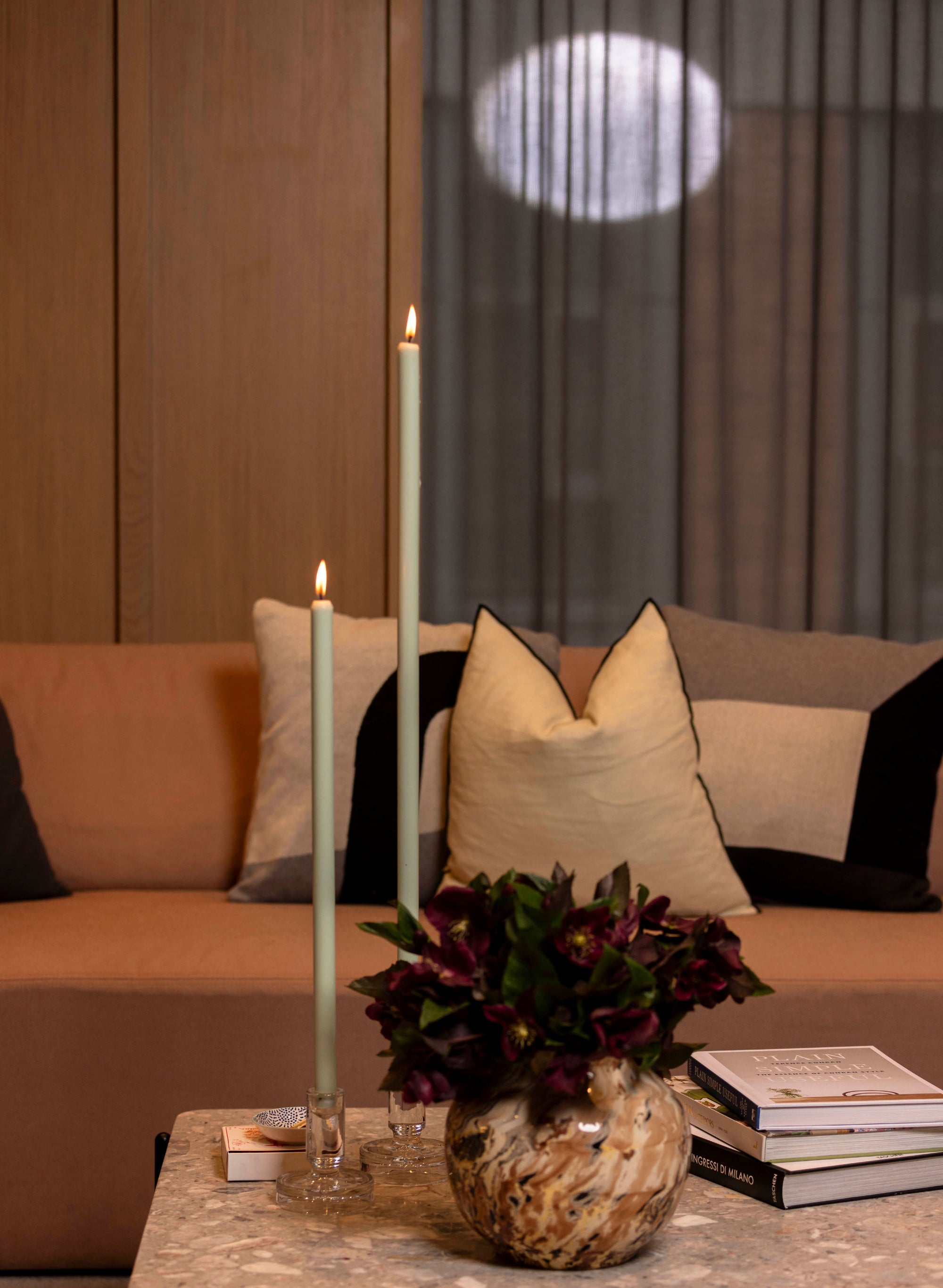 Minty Tapered METRE Candle Pair