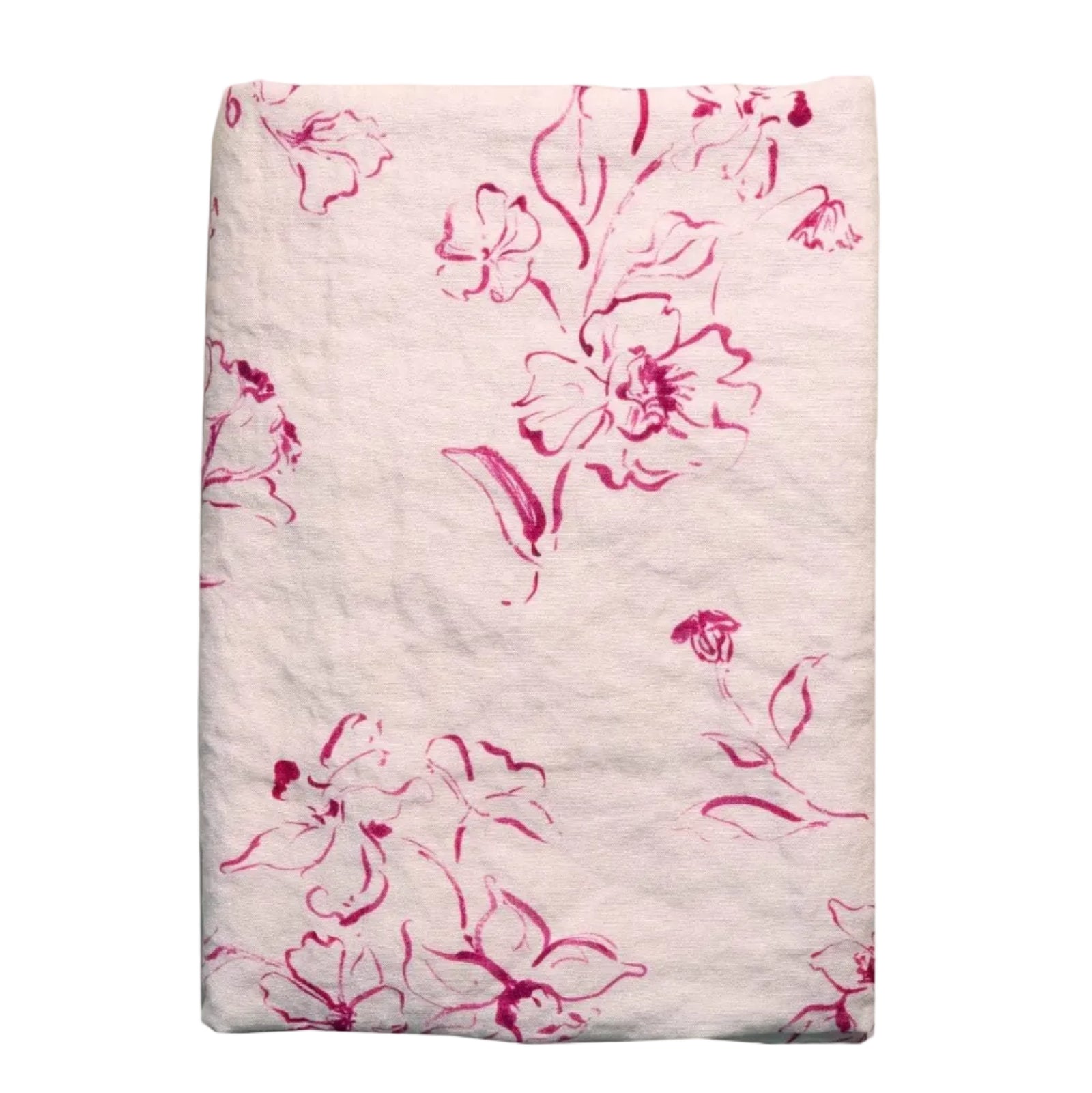Wild Bloom Pink Linen Tablecloth