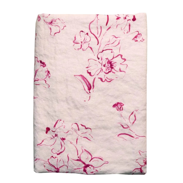 Wild Bloom Pink Linen Tablecloth