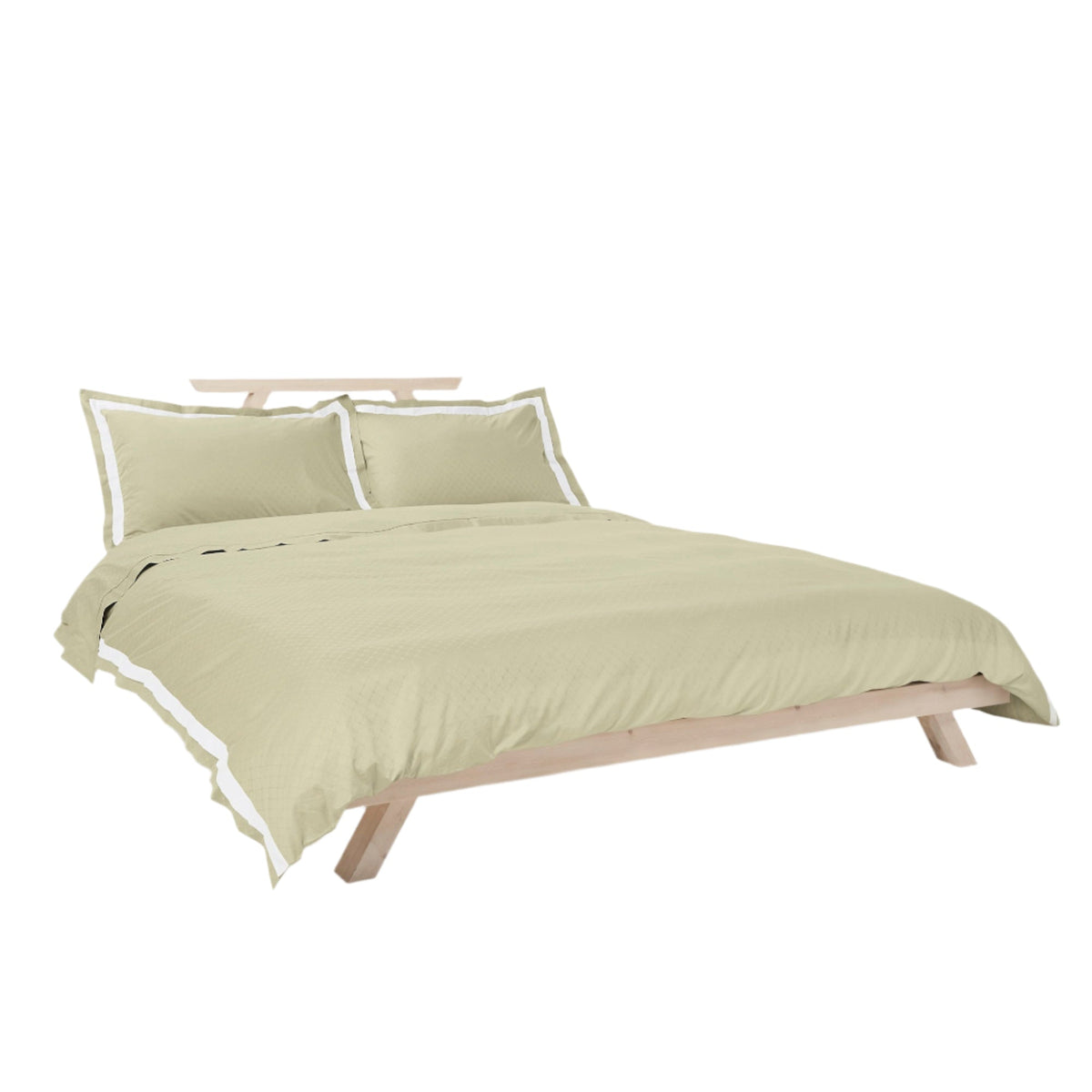 Jacquard Organic Cotton Duvet Cover - Sage