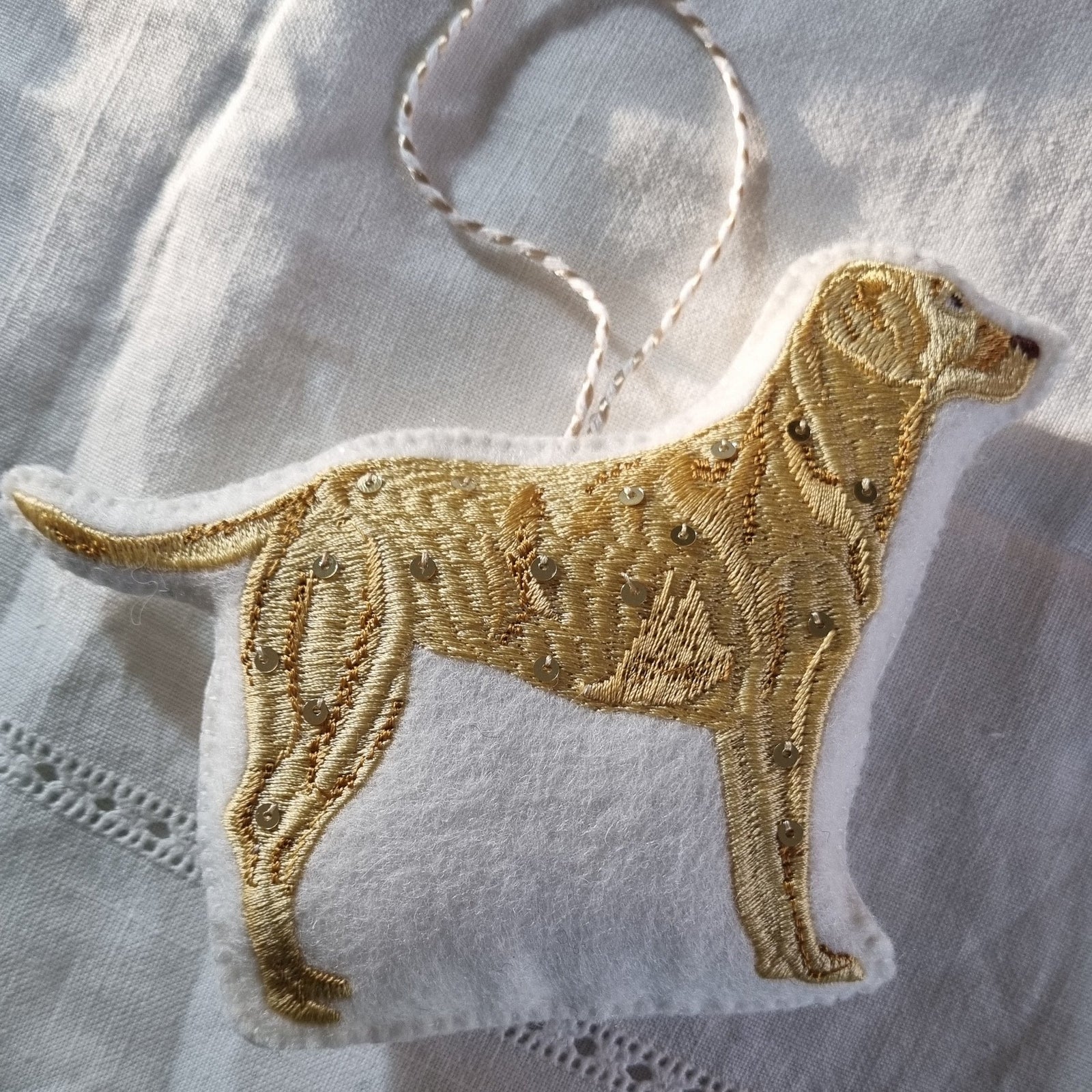 Golden Labrador Embroidered Ornament