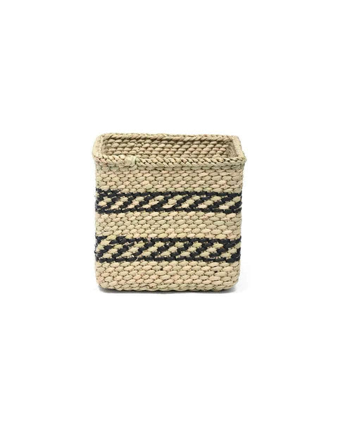 SAIDA: Black & Natural Square Storage Baskets