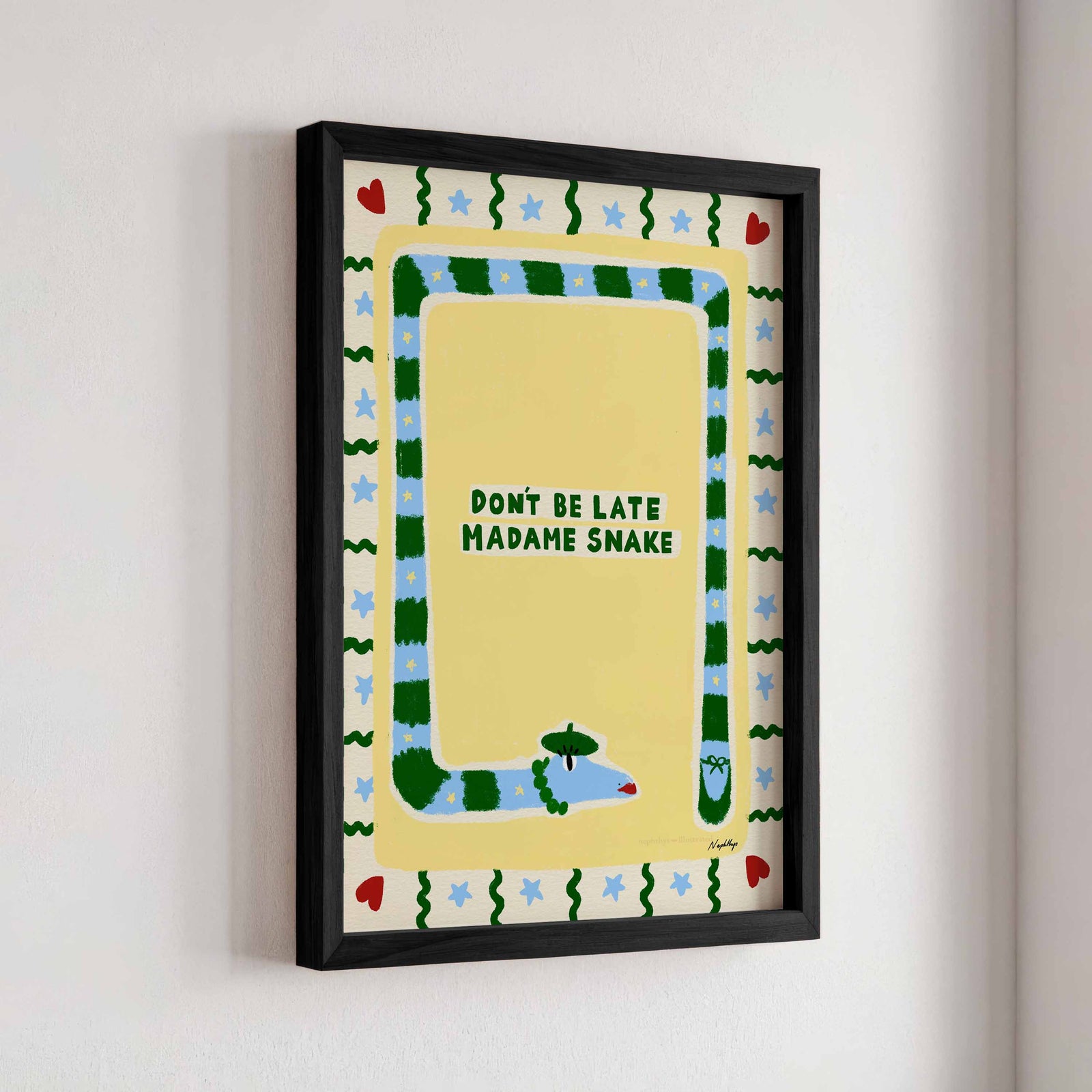 Don't Be Late Madame Snake Print