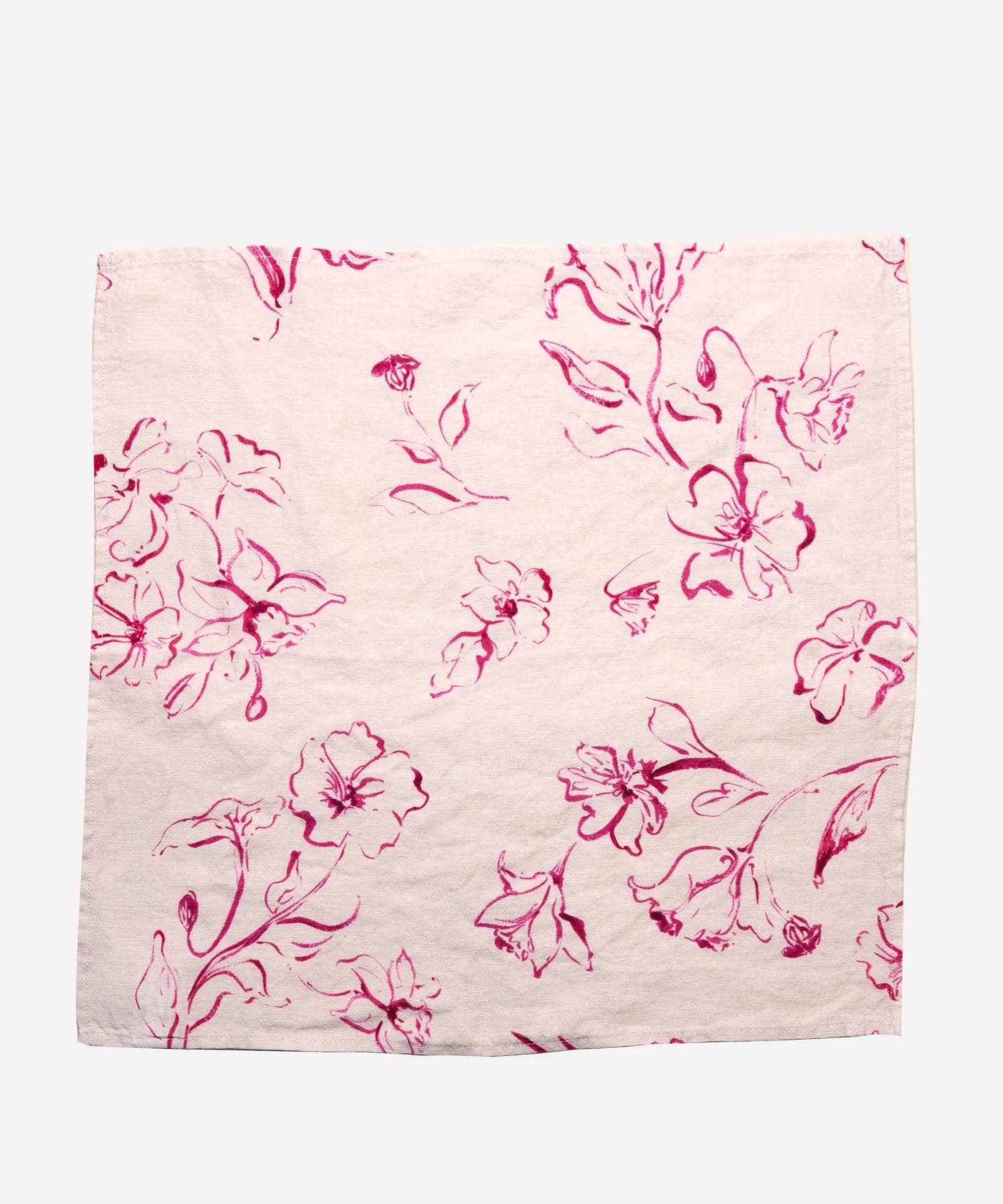 Wild Bloom Pink Linen Napkin