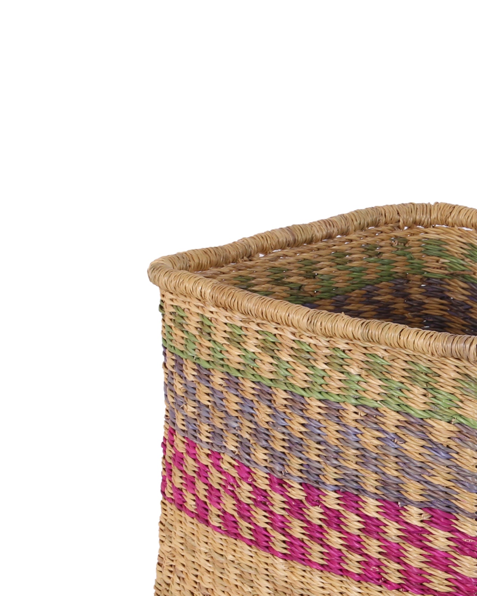 ABOAGYE: Pink, Blue and Green Square Storage Basket