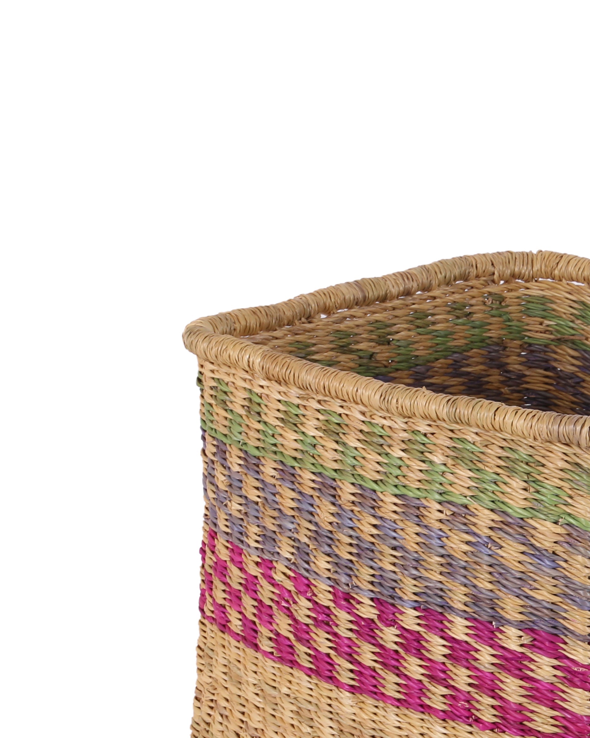 ABOAGYE: Pink, Blue and Green Square Storage Basket