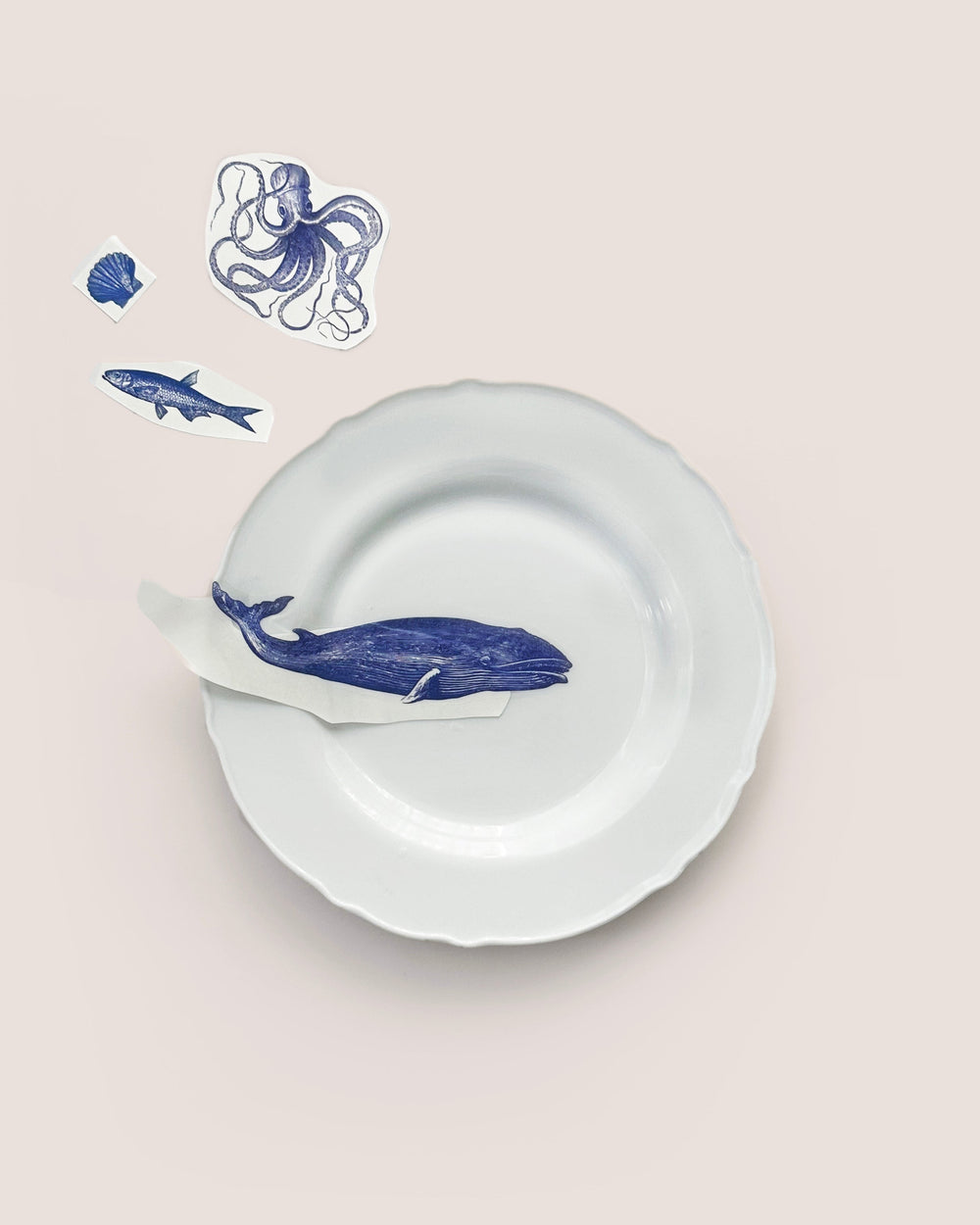 Vintage Ink Ocean Mix - Blue DIY Plate Sticker Decoration