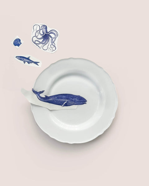 Vintage Ink Ocean Mix - Blue DIY Plate Sticker Decoration