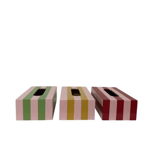 Hand Painted Red and Pink Tissue Box