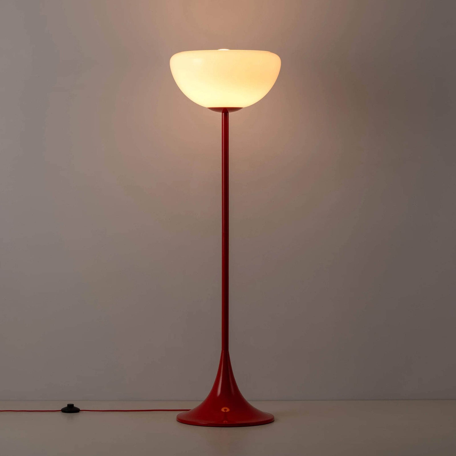 Jam Red Glass Bowl Floor Lamp