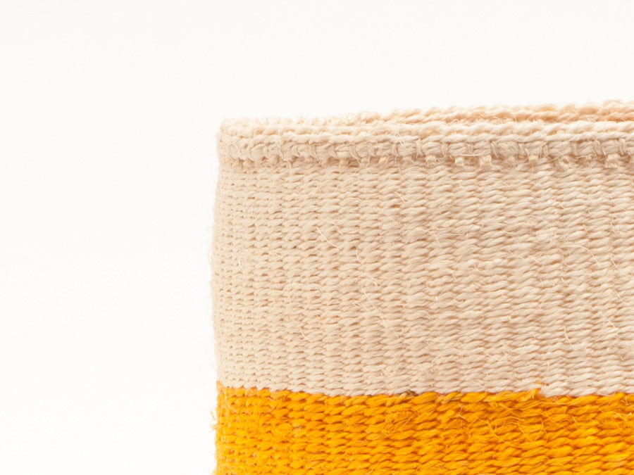 RUKIA: Orange Colour Block Woven Basket