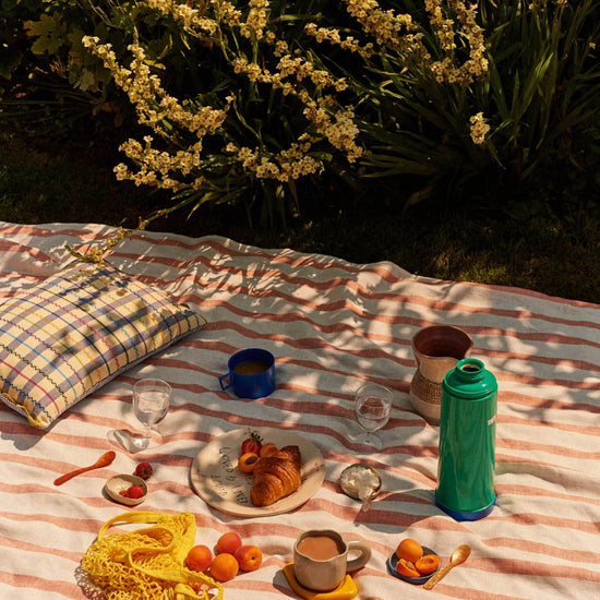 Ginny Gingham Blue Oblong Cushion