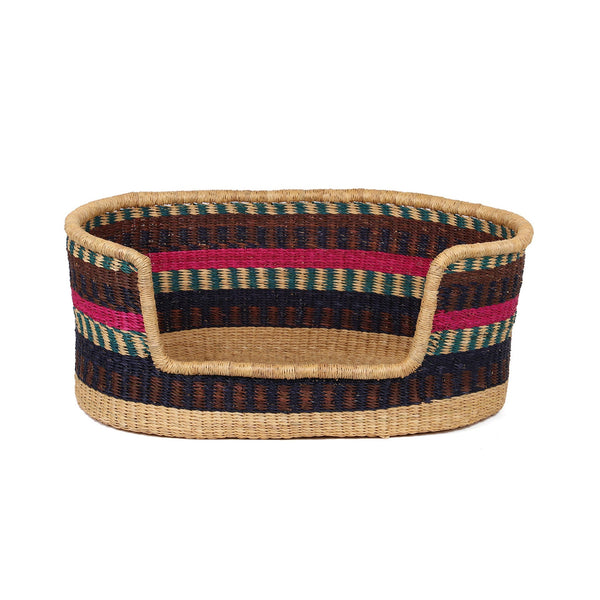 GYATA: Pink, Aqua and Brown Dog Basket - Medium