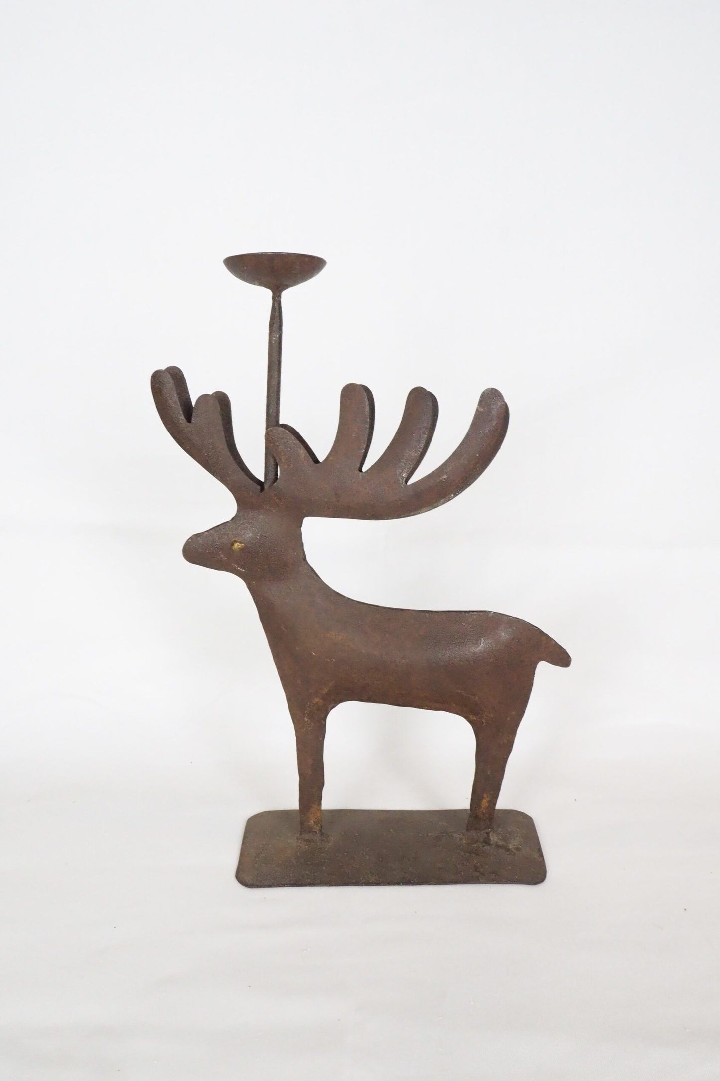 Folk Art Moose Candlestick