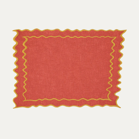 Vila Placemat, Terracotta with Yellow