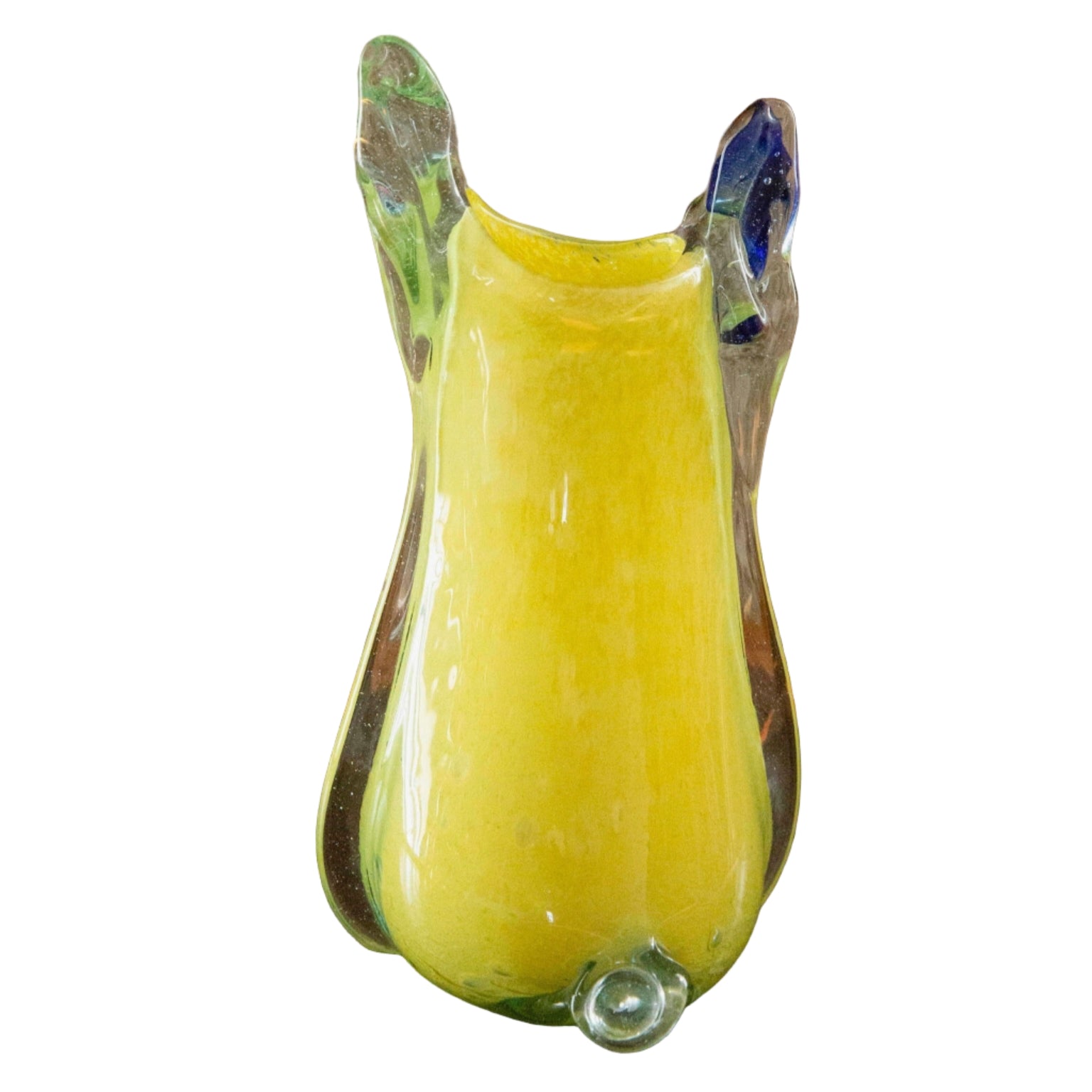 Blown Glass Bloom Vase, Yellow, Slim