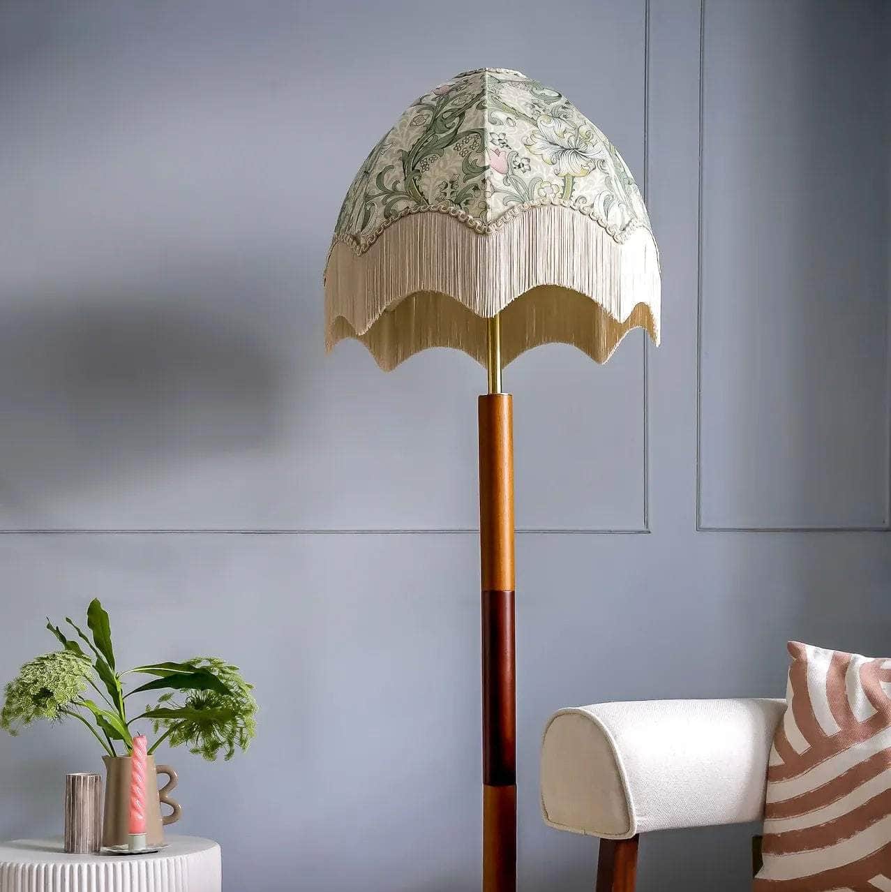 Golden Lily Lampshade - Linen/Blush