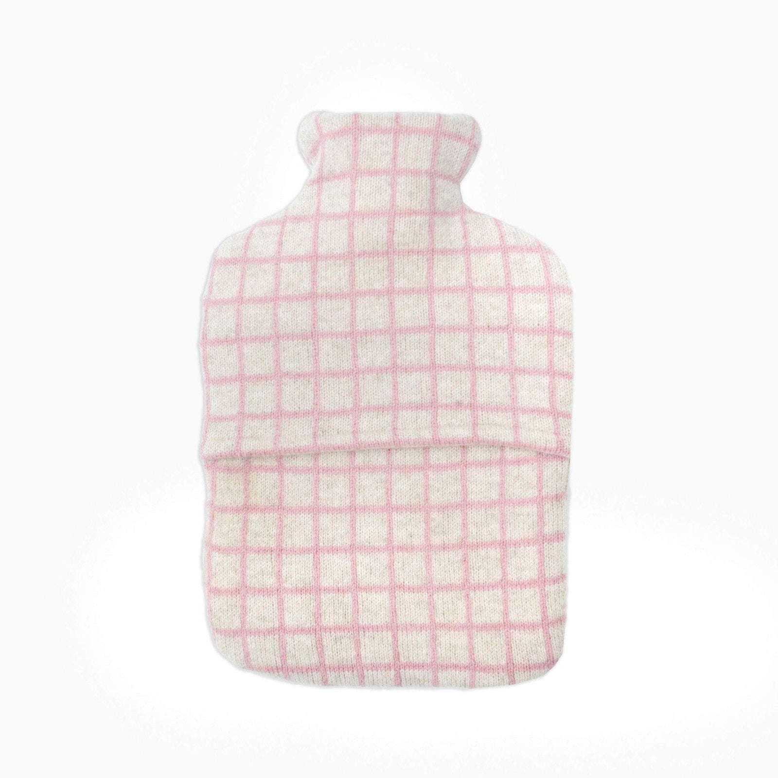 Pink Grid Hot Water Bottle