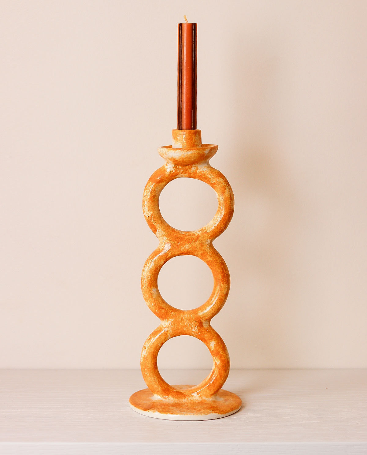 Handmade Ceramic Candlestick Yellow