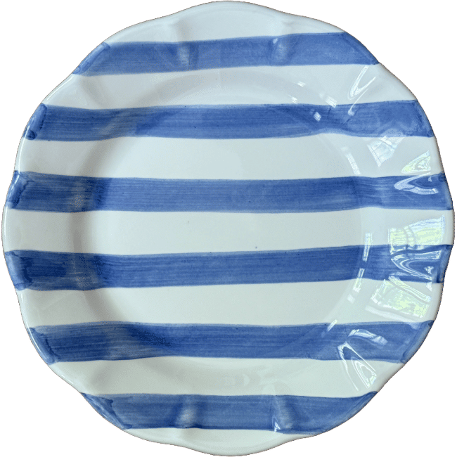 Sky Blue Stripe Plate 21 Cm